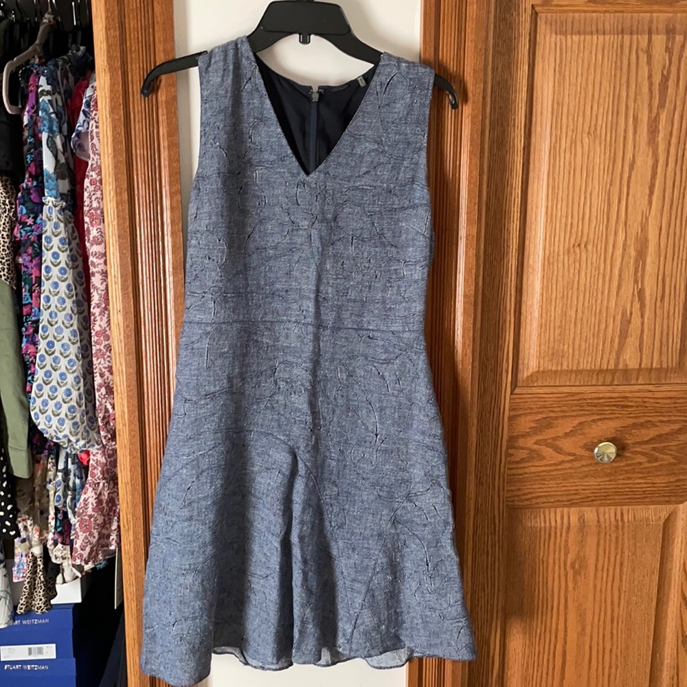 Elie Tahari fit and flare chambray dress, size 2